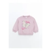 LCW Kids Bisiklet Yaka Kalın Baskılı Kız Çocuk Sweatshirt