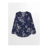 Lcw Grace Baskılı Kaçık Yaka Çiçekli Uzun Kollu Kadın Bluz