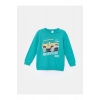 Lcw Kids Turkuaz Bisiklet Uzun Kollu Baskılı Erkek Bebek Sweatshirt Ve Eşofman Alt 2li Takım