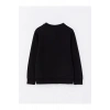 LCW Kids Siyah Bisiklet Yaka Baskılı Uzun Kollu Erkek Çocuk Sweatshirt