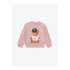 LCW Kids Pembe Bisiklet Yaka Baskılı Uzun Kollu Kız Çocuk Sweatshirt