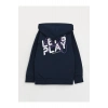 LCW Kids Lacivert Baskılı Uzun Kollu Erkek Çocuk Hoodie