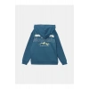 İndigo Kapüşonlu Erkek Çocuk Sweatshirt