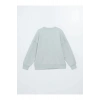 LCW Vision Gri Boston Baskılı Oversize Kadın Kalın Sweatshirt