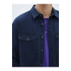 LCW Jeans İndigo Regular Fit Uzun Kollu Erkek Jean Gömlek
