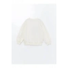 LCW Kids Ekru Bisiklet Yaka Baskılı Uzun Kollu Kız Çocuk Sweatshirt ve Tayt