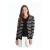 V Yaka Çizgili Uzun Kollu Hamile Triko Hırka ve Süveter Takım
