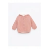 LCW baby Pembe Kapüşonlu Uzun Kollu Kız Bebek Triko Hırka