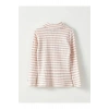 SOUTHBLUE Pembe Yarım Balıkçı Yaka Çizgili Uzun Kollu Kız Çocuk Tişört