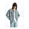 LCW Vision Gri Oversize Kadın Jean Gömlek Ceket