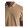 Bej Polo Yaka Kısa Kollu Erkek Tişört