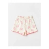 Beli Lastikli Çiçekli Kız Bebek Şort (S4)