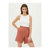 Beli Lastikli Düz Cep Detaylı Kadın Şort