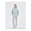 Beli Lastikli Kadın Kalın Jogger Eşofman Altı