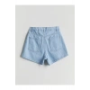 Beli Lastikli Taşlı Kız Çocuk Jean Şort
