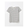 Bisiklet Yaka Çizgili Kısa Kollu Kız Çocuk Tişört