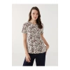 Bisiklet Yaka Desenli Kadın Bluz (S5)