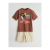 Bisiklet Yaka Erkek Çocuk Tişört ve Şort (S5)