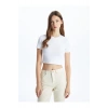 Bisiklet Yaka Kadın Crop (S5)