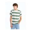Bisiklet Yaka Kısa Kollu Çizgili Penye Erkek Tişört