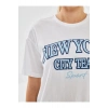 Bisiklet Yaka New York Baskılı Kadın Tişört