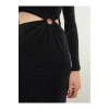 Bisiklet Yaka Pencere Detaylı Uzun Kollu Kadın Bodycon Elbise