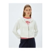 Cepli Uzun Kollu Crop Kapüşonlu Fermuarlı Sweatshirt