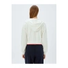 Crop Kapüşonlu Fermuarlı Sweatshirt 5WAK10056EK EKRU
