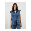 Gömlek Yaka Kadın Jean Yelek