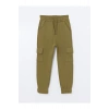 Haki Beli Lastikli Kalın Basic Erkek Çocuk Jogger Eşofman Altı