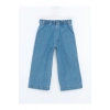 İndigo Beli Lastikli Kız Çocuk Jean Pantolon