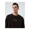İşleme Detaylı Uzun Kollu Bisiklet Yaka Sweatshirt