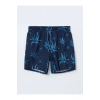 Kısa Boy Desenli Erkek Deniz Şortu