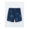 Kısa Boy Desenli Erkek Deniz Şortu