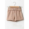 Kız Bebek Kahverengi Ekose Lll Şort & Bermuda