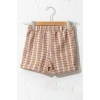 Kız Bebek Kahverengi Ekose Lll Şort & Bermuda