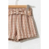 Kız Bebek Kahverengi Ekose Lll Şort & Bermuda