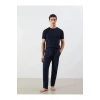 Lacivert Standart Kalıp Çizgili Erkek Pijama Altı