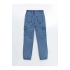 LC WAİKİKİ LCW Kids Orta İndigo Beli Lastikli Erkek Çocuk Kargo Jean Pantolon