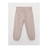 LCW baby Bej Beli Lastikli Basic Kız Bebek Jogger Pantolon