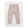 LCW baby Bej Beli Lastikli Basic Kız Bebek Jogger Pantolon