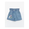 LCW baby Beli Lastikli Baskılı Kız Bebek Jean Şort