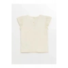LCW baby Bisiklet Yaka Kısa Kollu Kız Bebek Tişört lcw