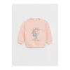 LCW baby Bisiklet Yaka Uzun Kollu Baskılı Kız Bebek Sweatshirt