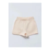 LCW baby ekru Beli Lastikli Pamuklu Kız Bebek Şort