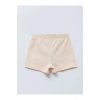 LCW baby ekru Beli Lastikli Pamuklu Kız Bebek Şort