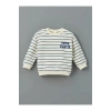 LCW baby Ekru Bisiklet Yaka Çizgili Erkek Sweatshirt ve Eşofman Alt 2li
