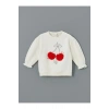 Lcw Baby Ekru Bisiklet Yaka Kiraz Baskılı Kız Bebek Sweatshirt Ve Tayt 2li