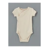 LCW baby Ekru Bisiklet Yaka Kız Bebek Çıtçıtlı Body 2li