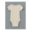 LCW baby Ekru Bisiklet Yaka Kız Bebek Çıtçıtlı Body 2li